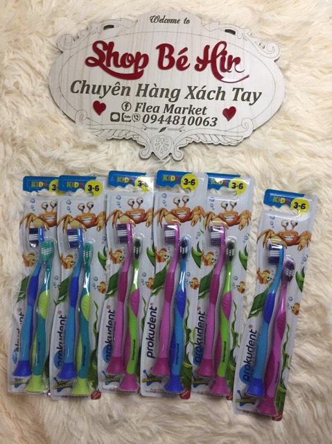 (Bill Đức) Bàn chải đánh răng trẻ em Prokudent, bàn chải đánh răng cho bé từ 0-6 tuổi, hàng Đức