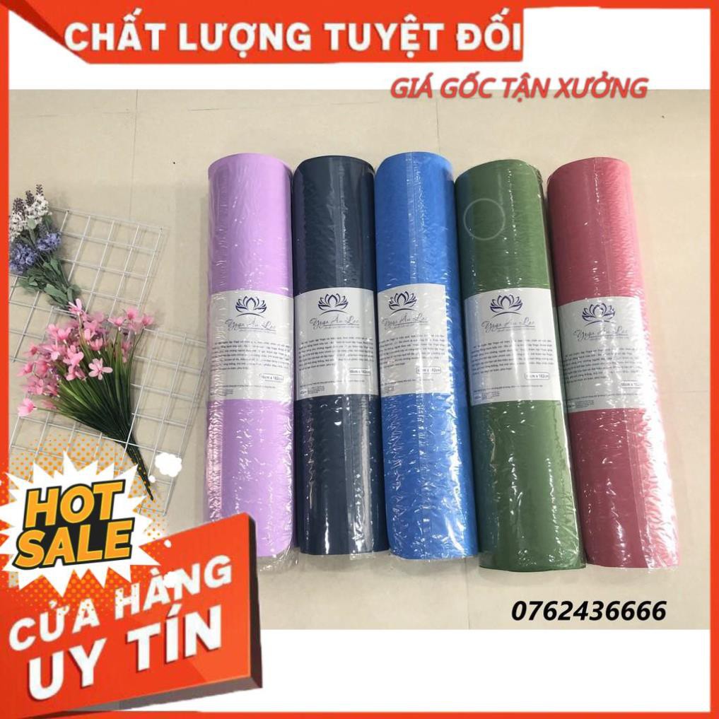 [Dày 8mm- Hàng chính hãng] Thảm tập yoga cao su non Âu Lạc cao cấp ( có túi đựng )