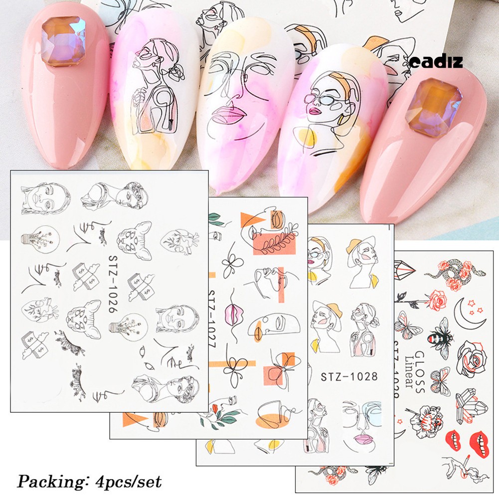 Set 16 Tấm Nhãn Dán Trang Trí Móng Tay Nghệ Thuật