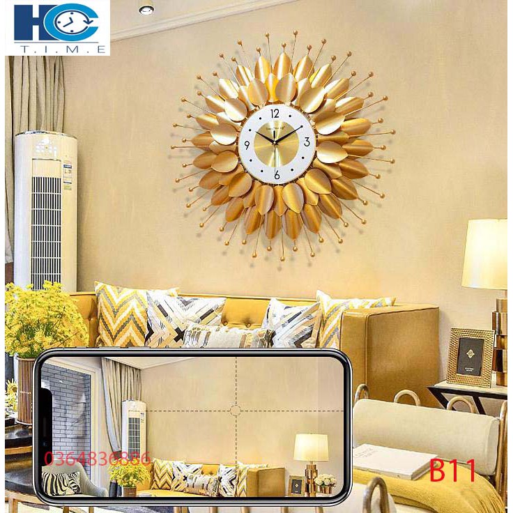 Đồng hồ treo tường trang trí decor B11 kích thước 70x70 cm