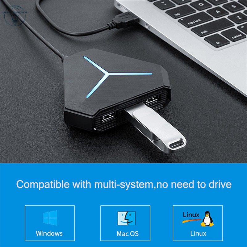 Bộ chia cáp DG 6USB Hub 1 M tích hợp đầu đọc thẻ TF Micrô SD Micro AUX sạc nhanh USB 2.0 Hub