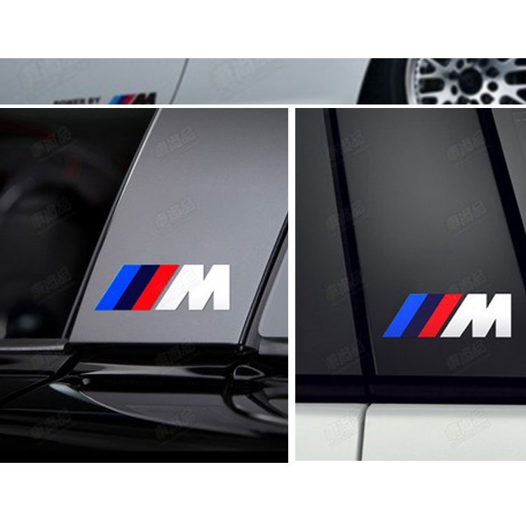 Bộ 4 miếng dán logo BMW phản quang trang trí xe hơi