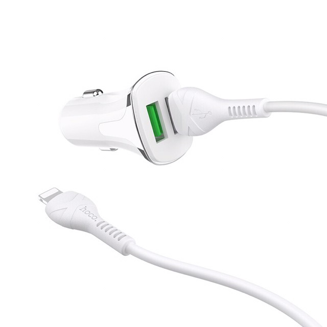 Hoco Z31-Tẩu sạc 2 cổng USB kèm chân QC 3.0 cho ô tô