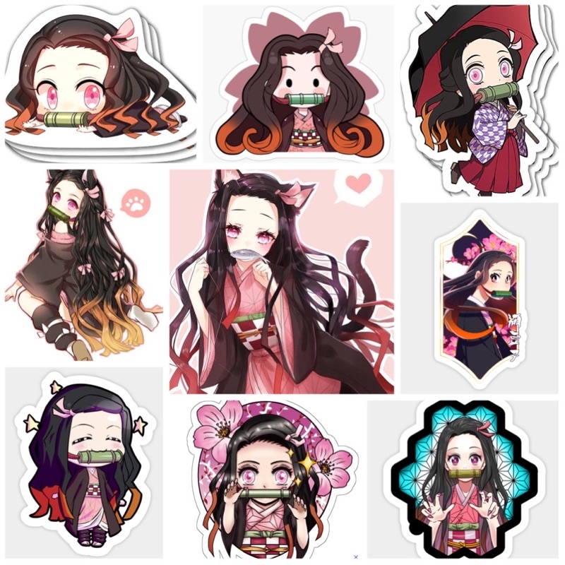 30-60 hình dán Kamado Nezuko Kimetsu no yaiba/ Sticker Kamado Nezuko