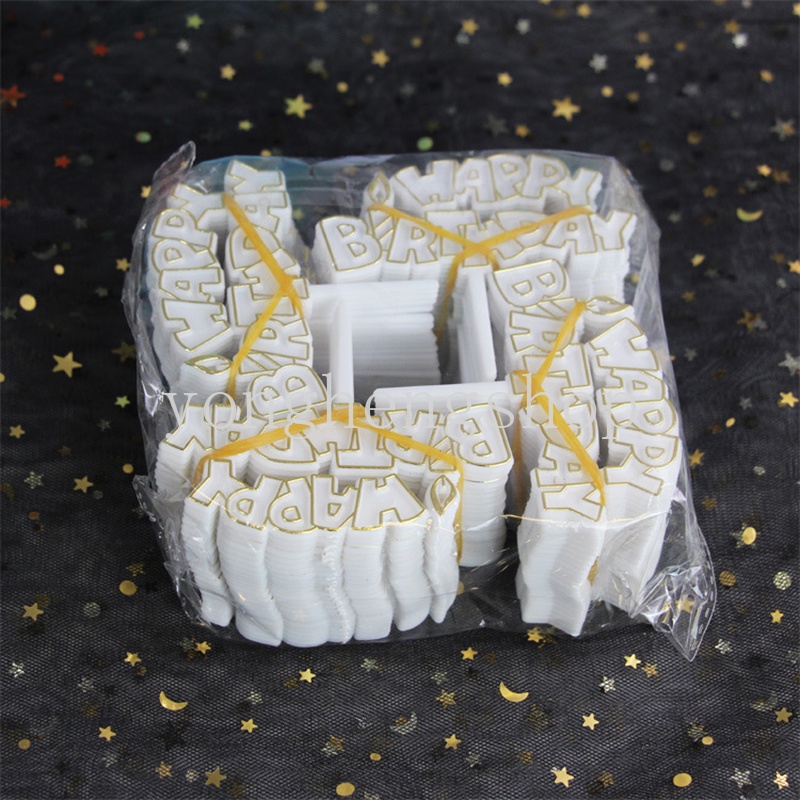 Set 25 que chữ Happy Birthday cắm trang trí bánh sinh nhật
