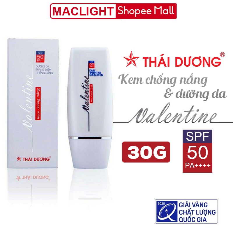 Kem chống nắng Valentine 30g SPF 50 PA++++ sản phẩm của Sao Thái Dương