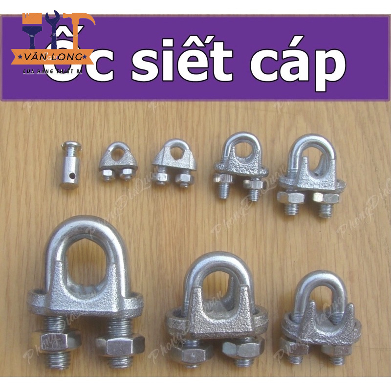 Ốc Siết Cáp, Khoá Cáp,  Cóc kẹp Cáp-Bằng Sắt