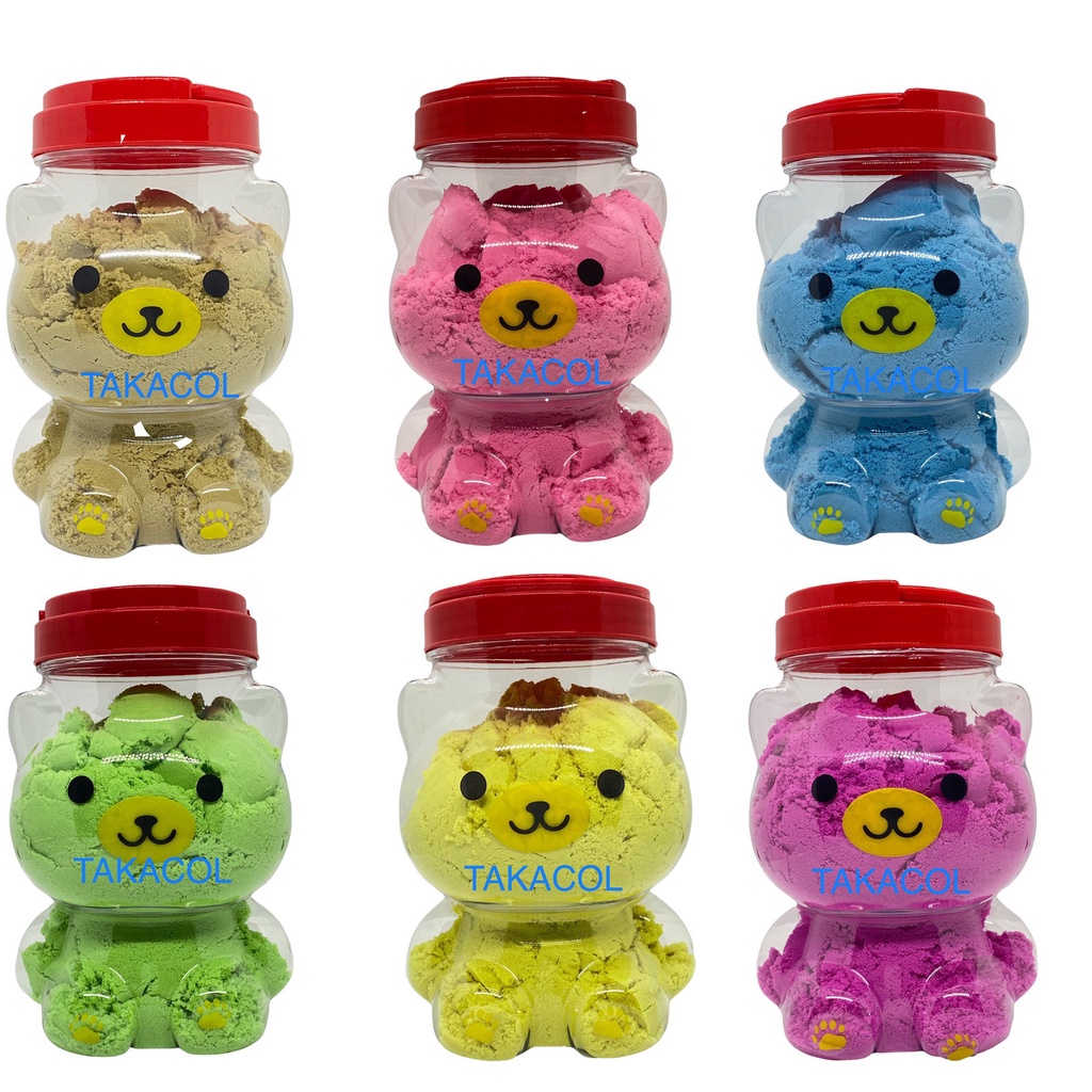 1 kg Cát Động Lực an toàn cho bé hàng công ty, kết dính tốt, màu sắc tươi sáng, hũ Gấu nặng  siêu to khổng lồ, bé vui
