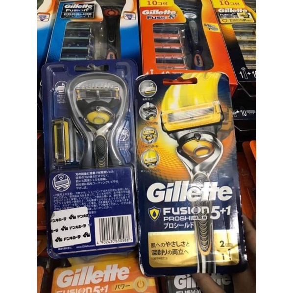 Dao cạo râu Gillette Fusion 5+1 Proglide, Proshield, Skinguard nội địa Nhật Bản và lưỡi cạo thay thế hộp 4 chiếc,8 chiếc