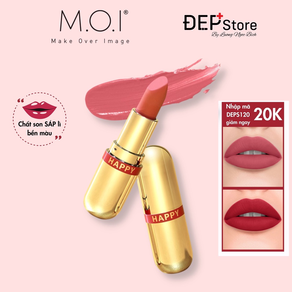 Son Môi Mini - Set 2 Thỏi - MOI Cosmetics Hồ Ngọc Hà - Golden Gift