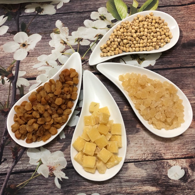 Long nhãn - hạt sen khô - đường phèn