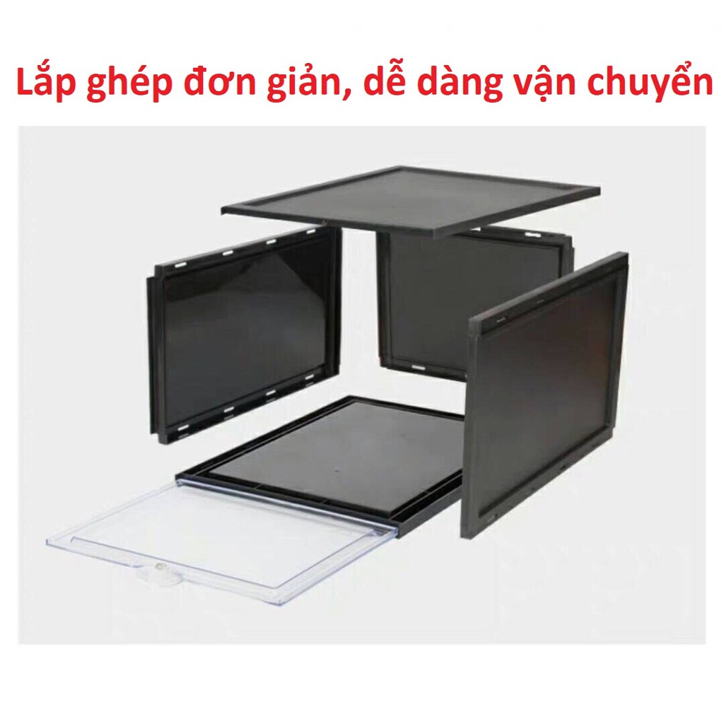 Hộp đựng giày LẮP GHÉP hộp để giày nhựa cứng trong suốt thông minh lắp ghép Việt Nhật size lớn Sneaker Box