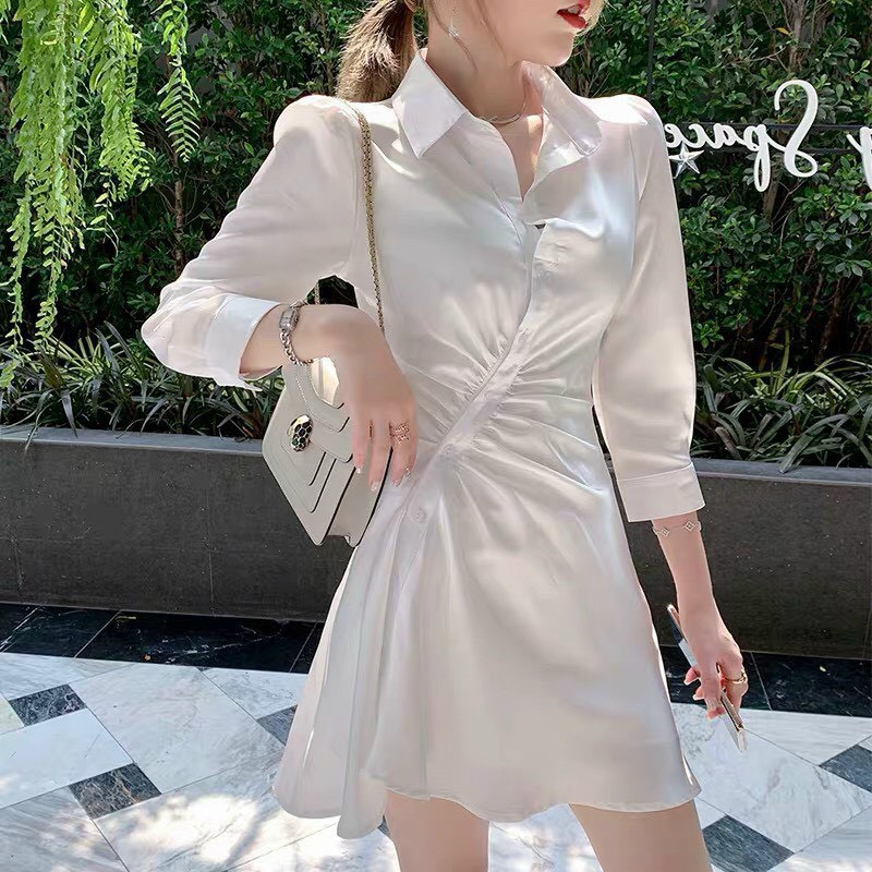 [FREESHIP 50K] Váy Đầm Tiểu Thư Ulzzang Hàn Quốc Satin Dáng Dài Vintage Cổ Đức