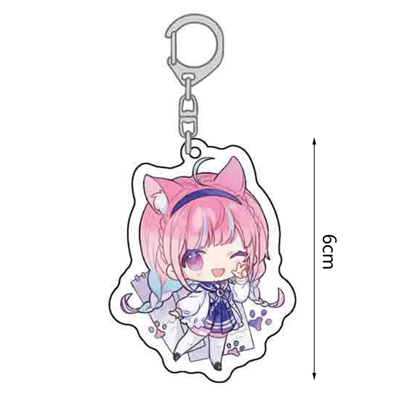 YGT Holive VTuber Móc khóa acrylic Ookami Mio Nakiri Ayame Gawr Gura Usada Pekora