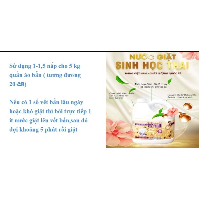 Nước Giặt Sinh Học THAI Khử Mùi Ẩm Mốc, Can 3,6L Màu Vàng Hương Nước Hoa