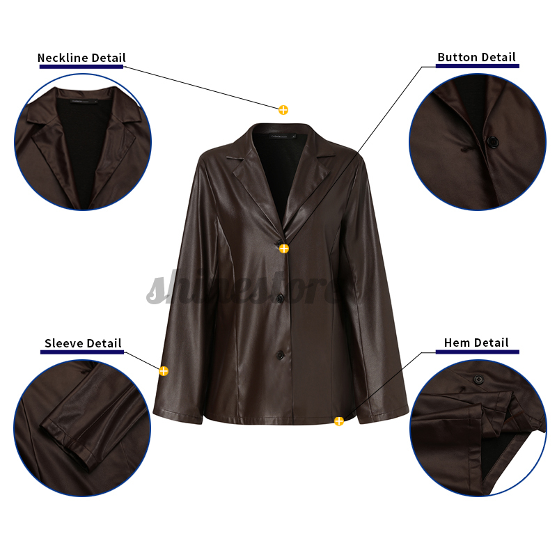 Áo khoác blazer chất da PU hợp thời trang cho nữ | BigBuy360 - bigbuy360.vn