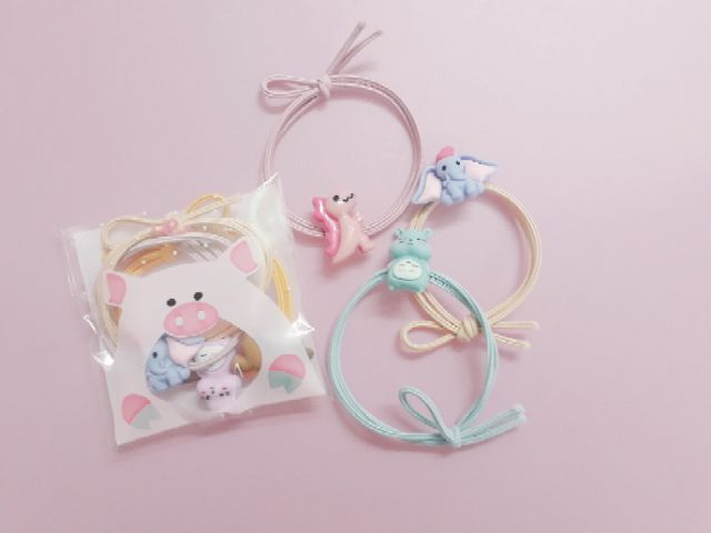 Set 3 dây thun cột tóc hình thú