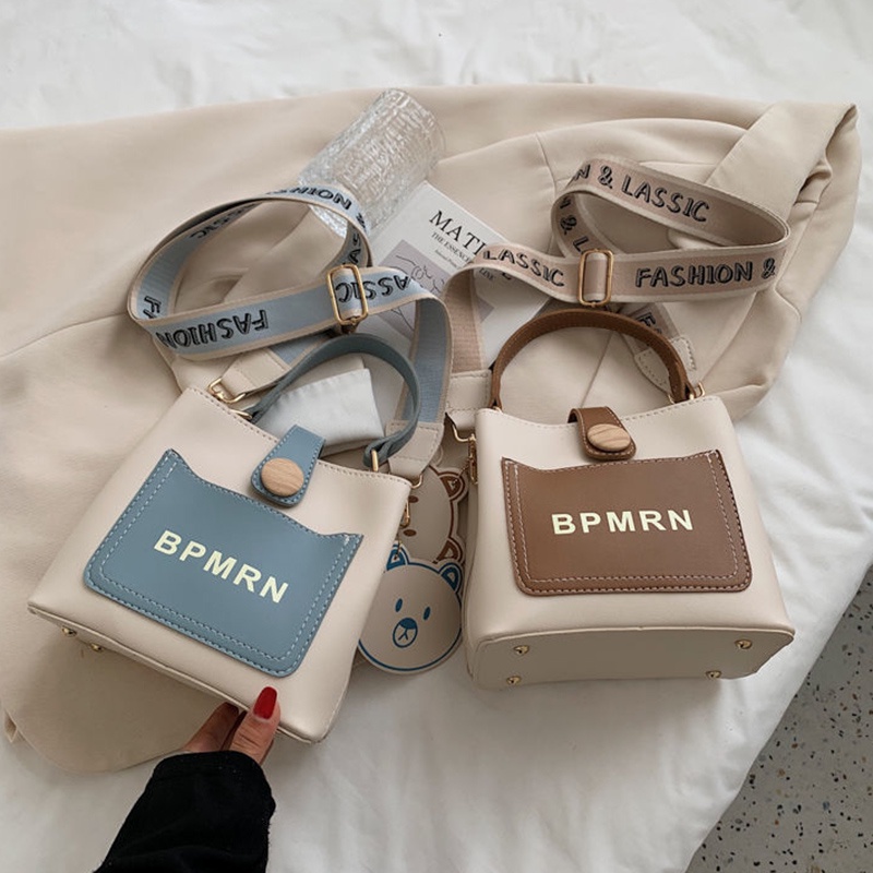 Túi xô messenger IELGY in chữ dây rộng cổ điển