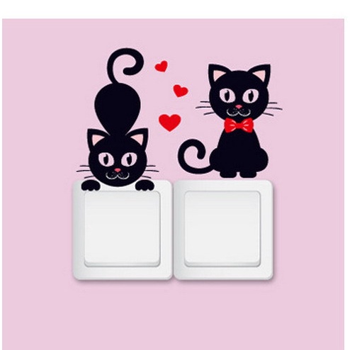 COMBO 2 miếng dán trang trí hình mèo dễ thương - Decor nhà cửa