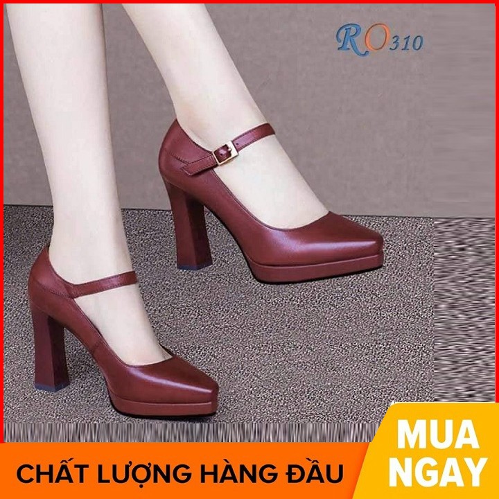 Giày sandal nữ cao gót 7 phân hai màu đen đỏ hàng hiệu rosata ro310