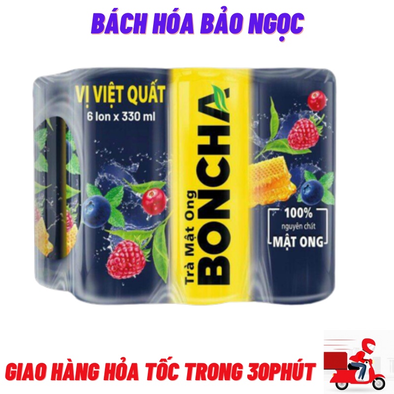 Trà Mật Ong Việt Quất Boncha Lốc 6 Lon