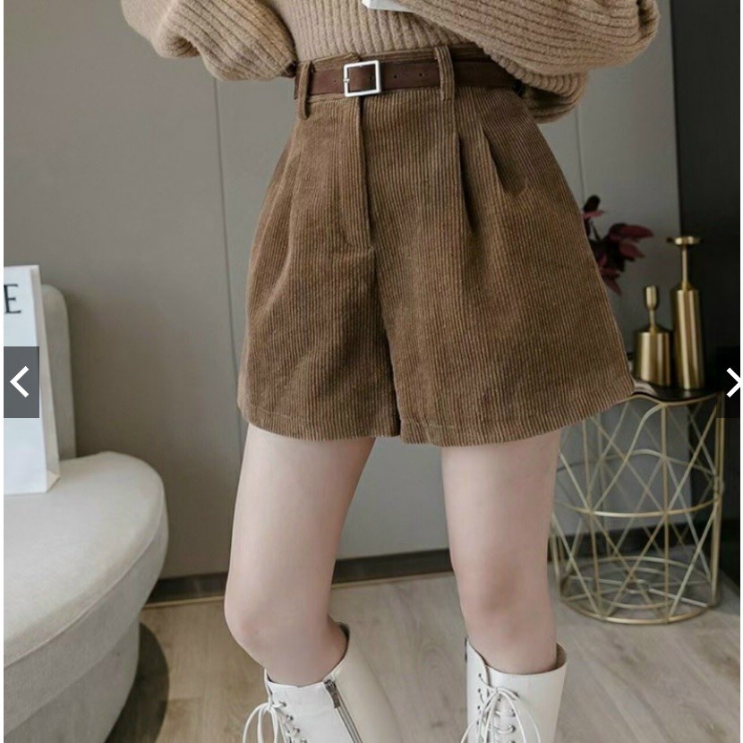 Quần Short Nữ lưng cao, Chất Nhung tăm, KHÔNG KÈM Thắt Lưng, có size đại Bigsize 86KG