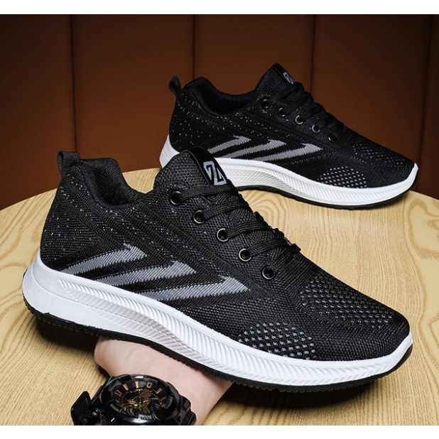 Giày Thể Thao Lưới Thoáng Khí RT Sneakers- Mã G094 - Ghi-Đen