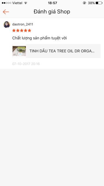 Tinh Dầu Tràm TEA TREE OIL DR ORGANIC ĐỦ BILL ANH