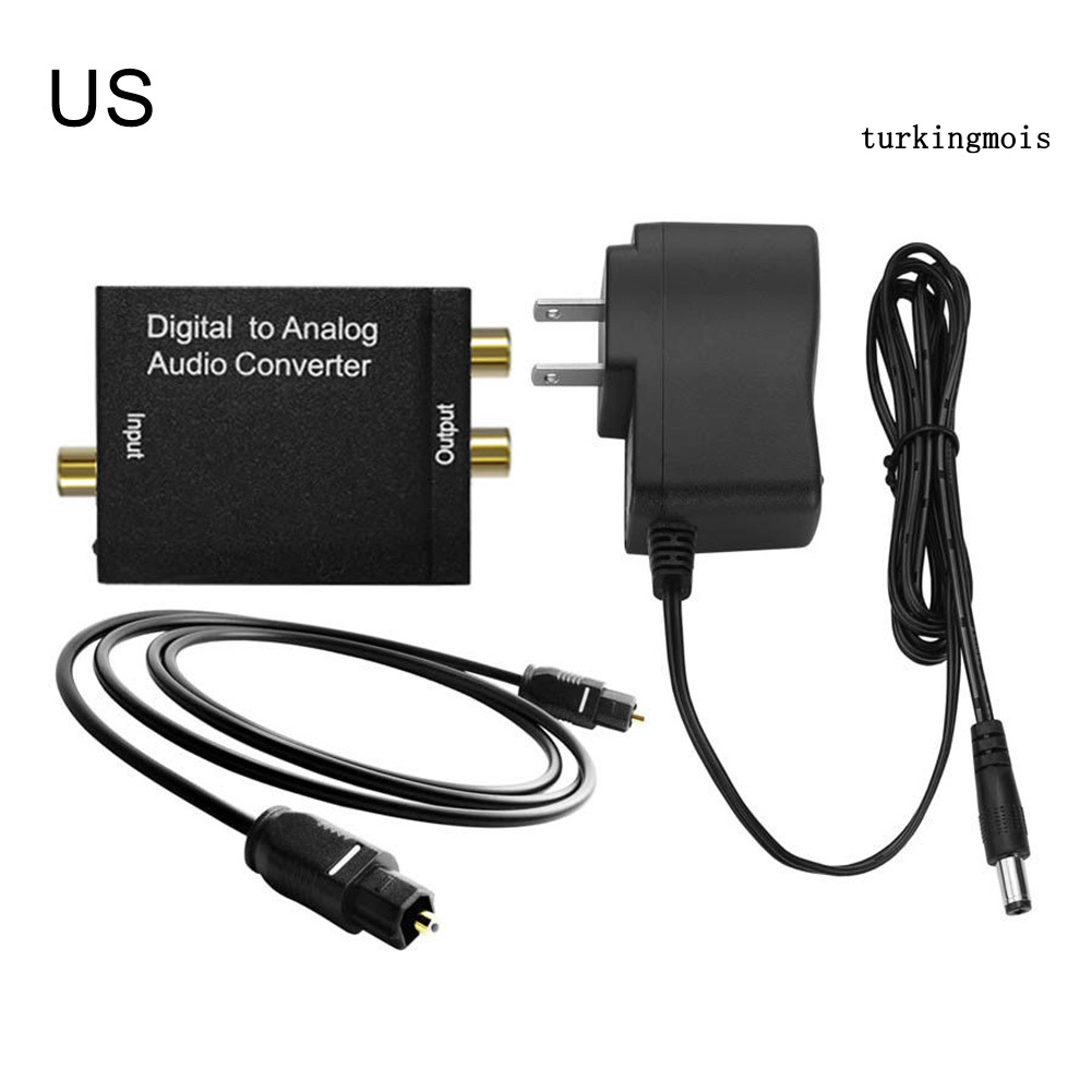 TSP_RCA L/R 3.5mm Digital Optical Coaxial Toslink to Analog Audio Converter Adapter