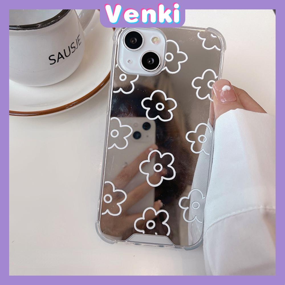 iPhone Case Acrylic Luxury Makeup Mirror Airbag Shockproof Protection Camera Flowers Simple Cute Compatible For iPhone 11 iPhone 13 Pro Max iPhone 12 Pro Max iPhone 7Plus iPhone xr
