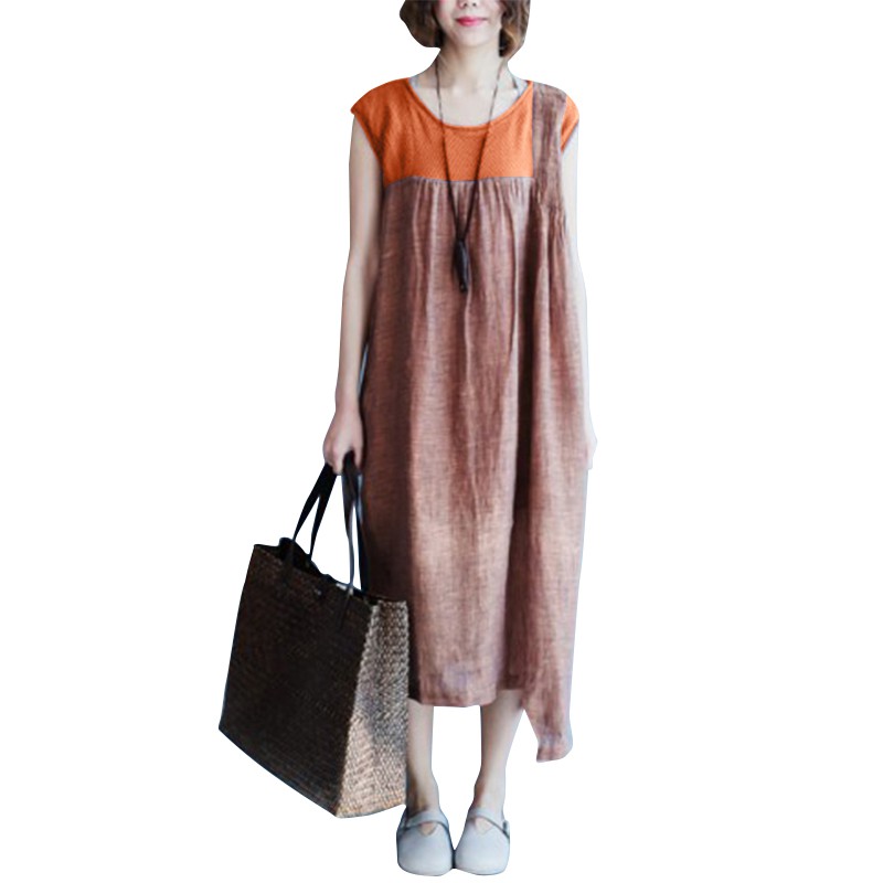 ZANZEA Đầm sát nách Form rộng thời trang cá tính dành cho nữ size lớn | BigBuy360 - bigbuy360.vn