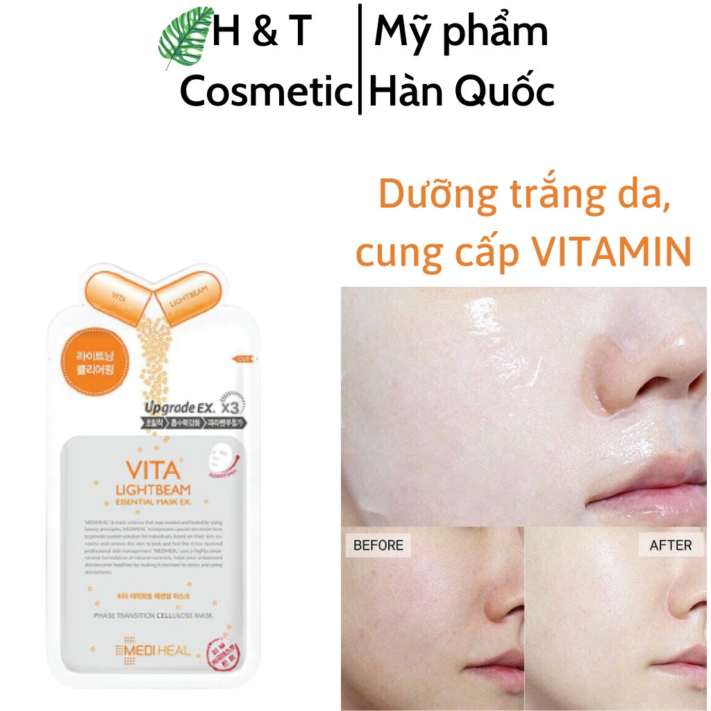 Mặt nạ giấy Mediheal dưỡng trắng sáng da Hàn Quốc mask giảm mụn cấp ẩm nâng cơ chống lão hóa mờ nếp nhăn