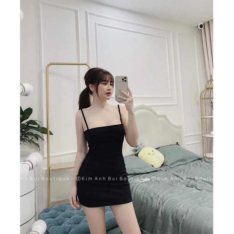 Váy 2 dây trơn ôm body ngắn