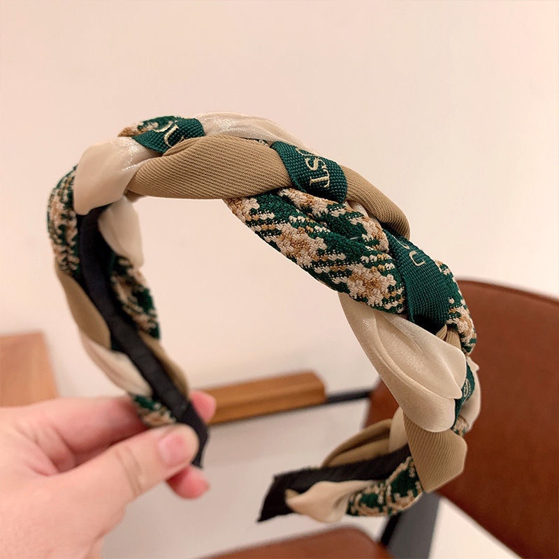 Băng Đô Cài Tóc Rửa Mặt Họa Tiết Houndstooth Cao Cấp Phong Cách Hàn Quốc 2022