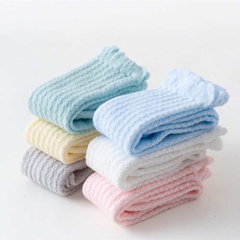 Vớ Cotton Mềm Mỏng Phối Lưới Dài Tới Gối Thời Trang Mùa Hè 2022 Cho Bé 0-4 Tuổi