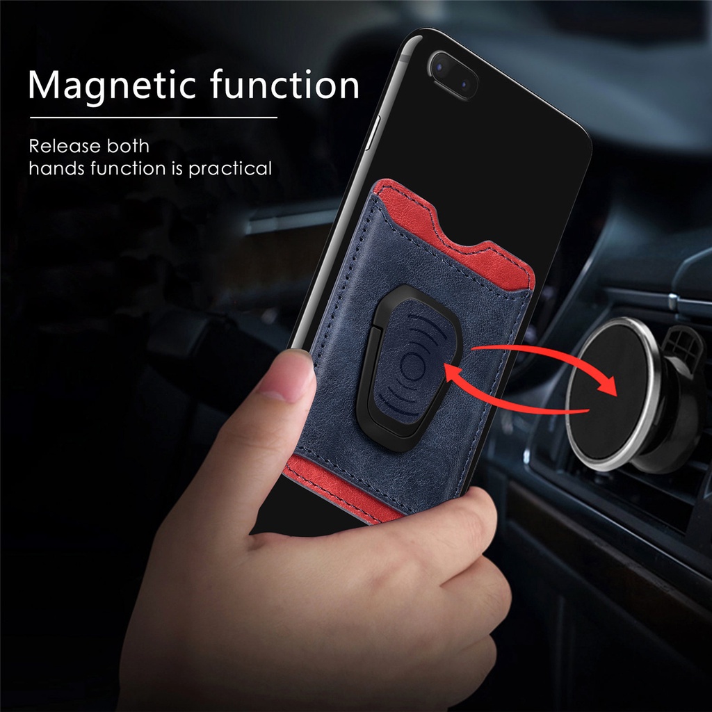 Multi-angle Finger Ring Phone Holder Wallet Case Magnetic Smartphone Card Holder For Mobile Phone