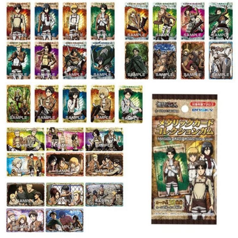 Thẻ bài bo góc + kẹo Attack On Titan