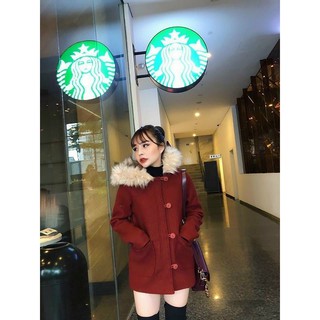 Áo dạ cổ lông