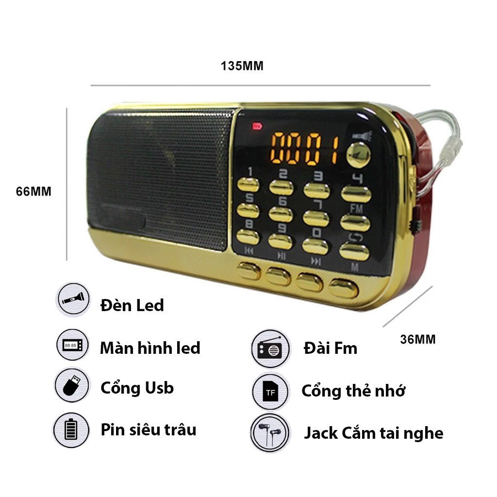Combo Đài nghe tiếng anh cho bé, Loa tắm ngôn ngữ Craven 836 2Pin, Đài FM, Pin rất khoẻ