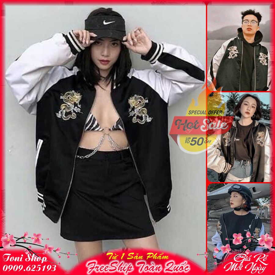 ÁO KHOÁC DÙ Bomber Dragon (M910 - In Rồng - Kèm Ảnh Thật)
