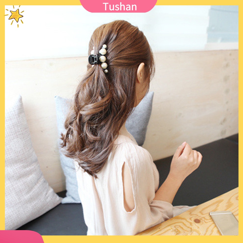 Kẹp tóc càng cua đính ngọc trai giả thời trang