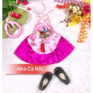 Yếm đào hồng chất liệu lụa hàng loại 1 cho bé gái kèm mấn Hàng thiết kế