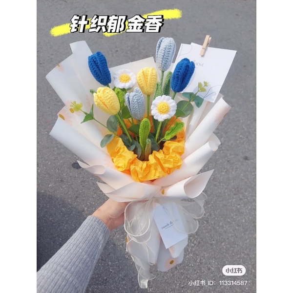 Bó hoa len handmade P3