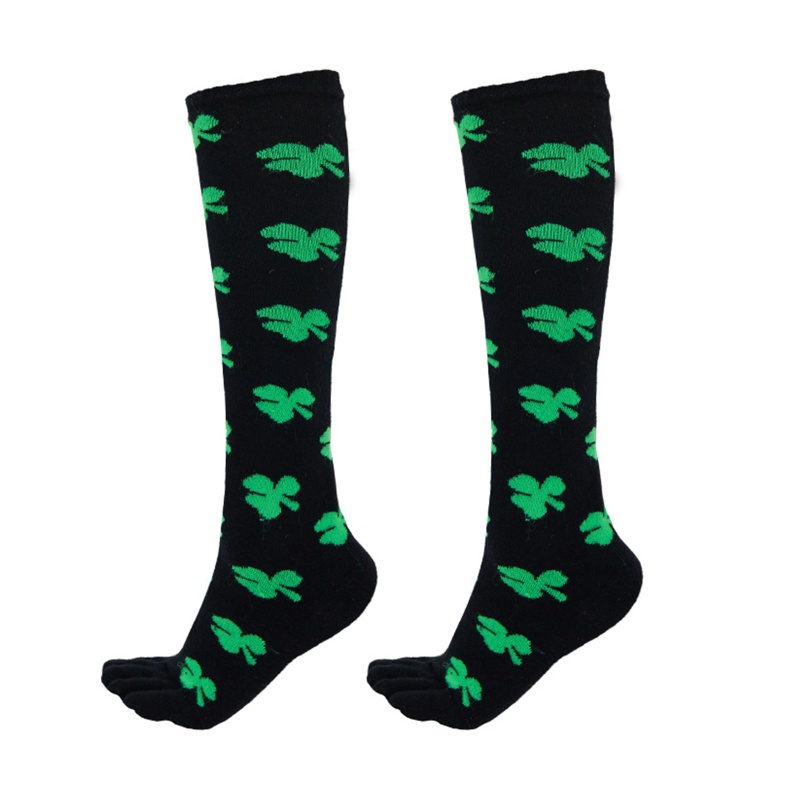 Tất Tách Ngón 5 Ngón Bằng Cotton Thoáng Khí In Họa Tiết Sọc Cầu Vồng Cho Nữ