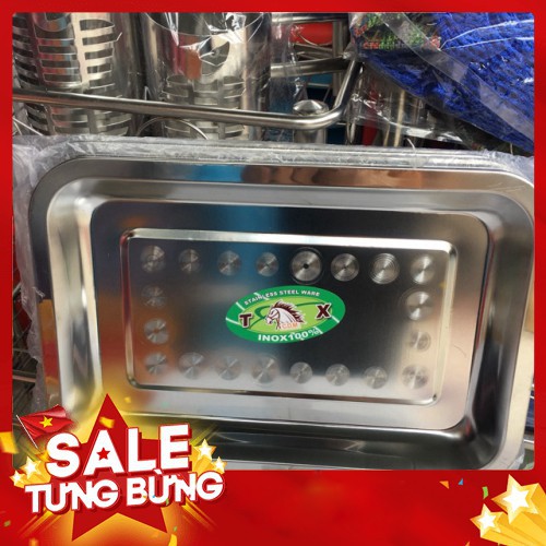 [SALE 50%] Mâm Vuông Inox, Khay Inox Dày, Đẹp, Hàng Loại Tốt