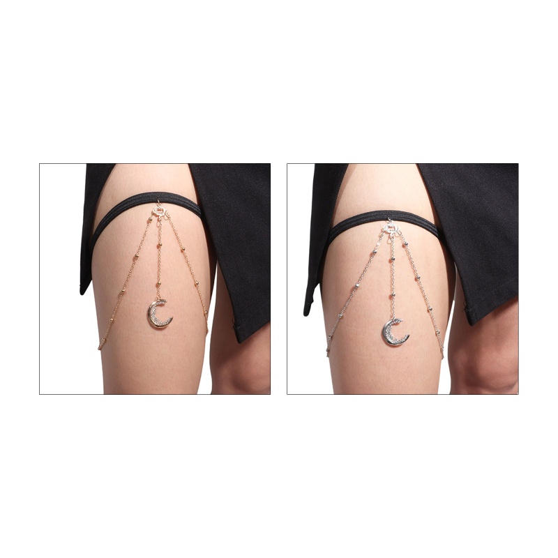 Dây Mắt Xích Đeo Đùi Co Giãn Hình Mặt Trăng Dễ Thương Quyến Rũ Cho Nữ