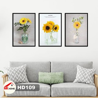Bộ 3 Tranh Hoa Vàng HD109 | Tranh Canvas Cao Cấp | Tranh Treo Phòng Khách