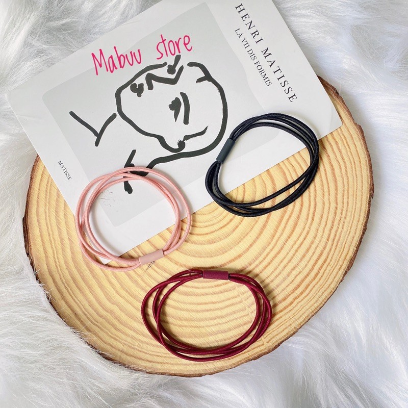 [Mã FAMARAL1 giảm 10K đơn 50K]Combo 10 dây chun buộc tóc nữ nhiều Màu Kiểu 3 sợi