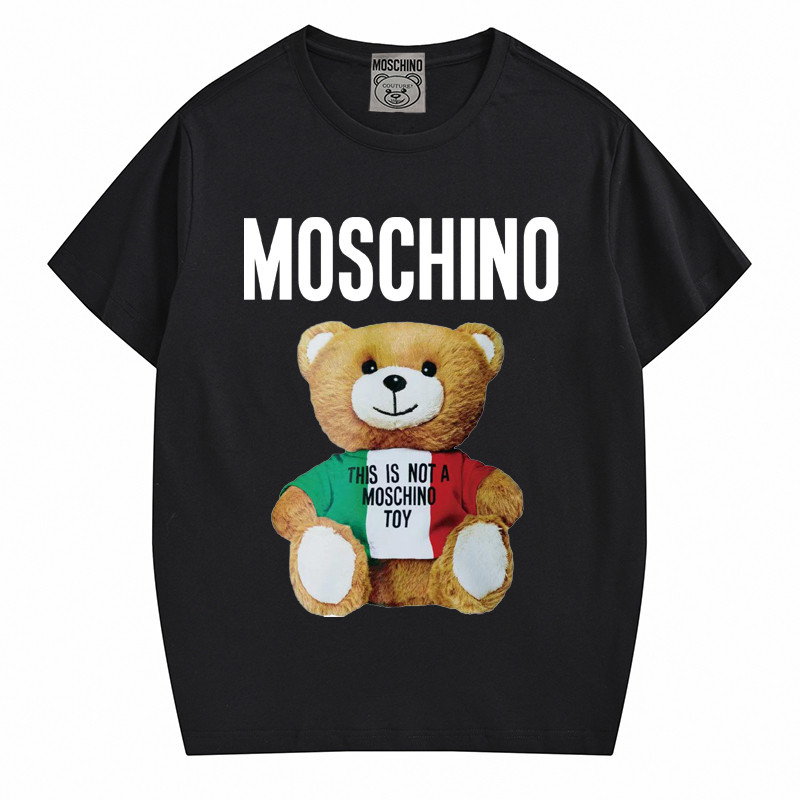 Áo Thun Tay Ngắn Chất Cotton Hoạ Tiết Moschino Unisex 841 #