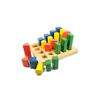 Giáo cụ Montessori Đồ Chơi Gỗ Khối Trụ So Sánh Giúp Bé Nhận Biết Màu Sắc Và Kích Thước